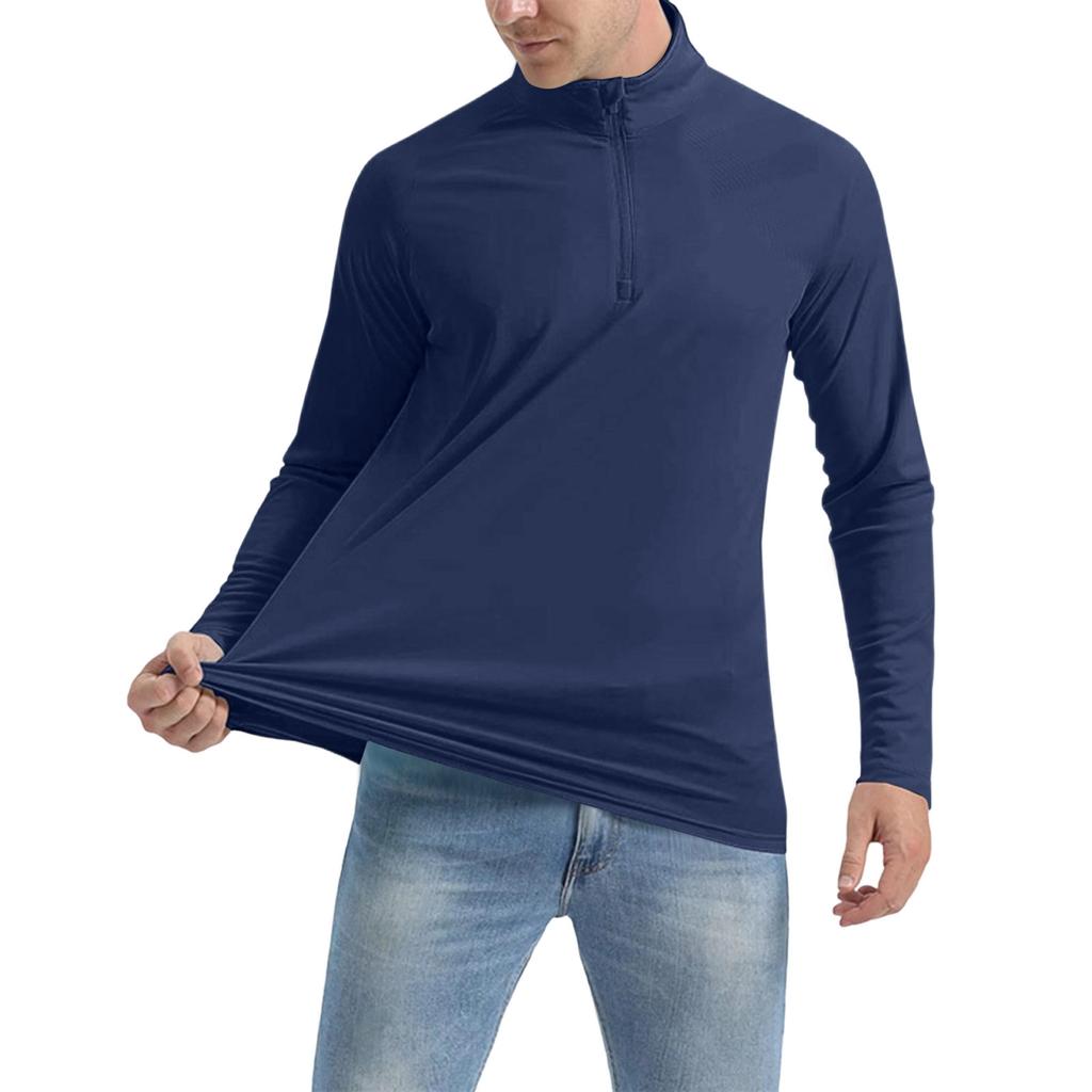 Męski dres treningowy na zamek ze stójką, Męska cienka koszulka sportowa z długim rękawem na wiosnę do biegania, Luźny top fitness