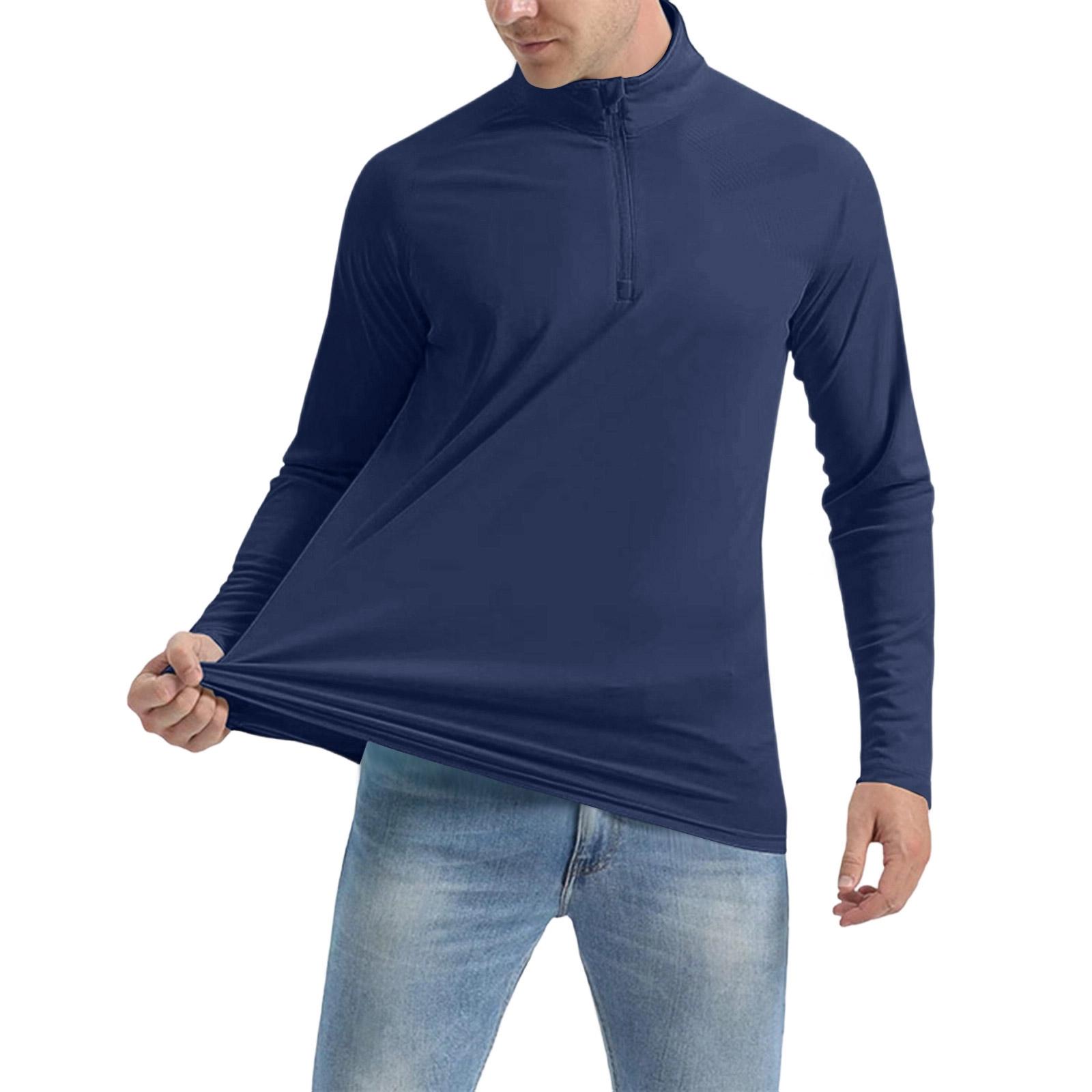 

Men s Zipper Stand Collar Training Suit, Men s Spring- Running Long-sleeved Thin Sports T-shirt, Fitness Loose Top XL тёмно-синий