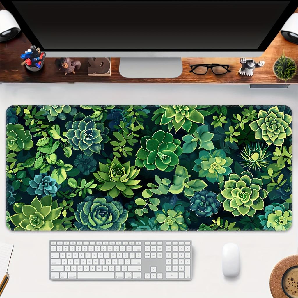 Succulents Mouse Pad Desktop Mat Table Mat Anti-slip Mouse Pad Washable Rubber Mouse Pads Flesh Green Desk Gadget Pc Gaming
