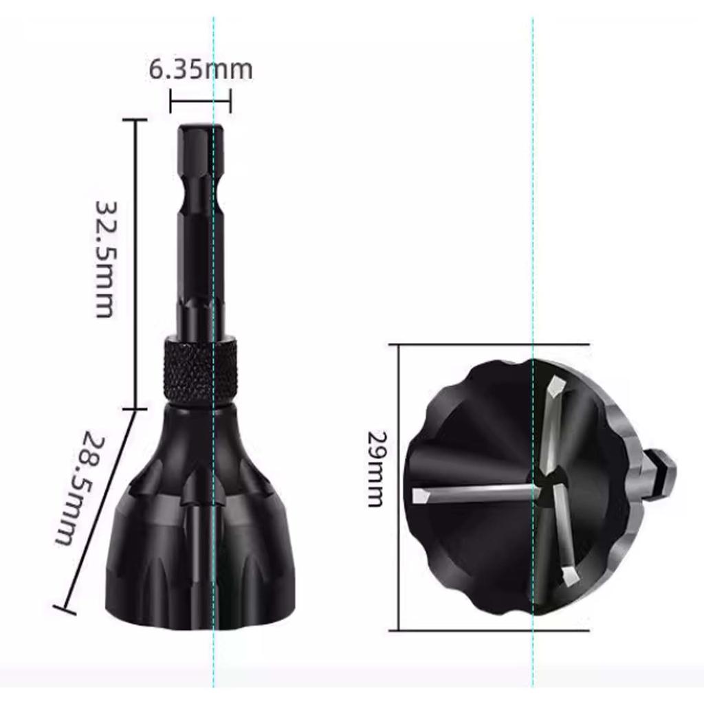 Punta per sbavatura con smusso esterno in acciaio al tungsteno 3-25 mm, codolo esagonale da 1/4", rimuovi bave, punta da trapano per filettatura bulloni, utensili