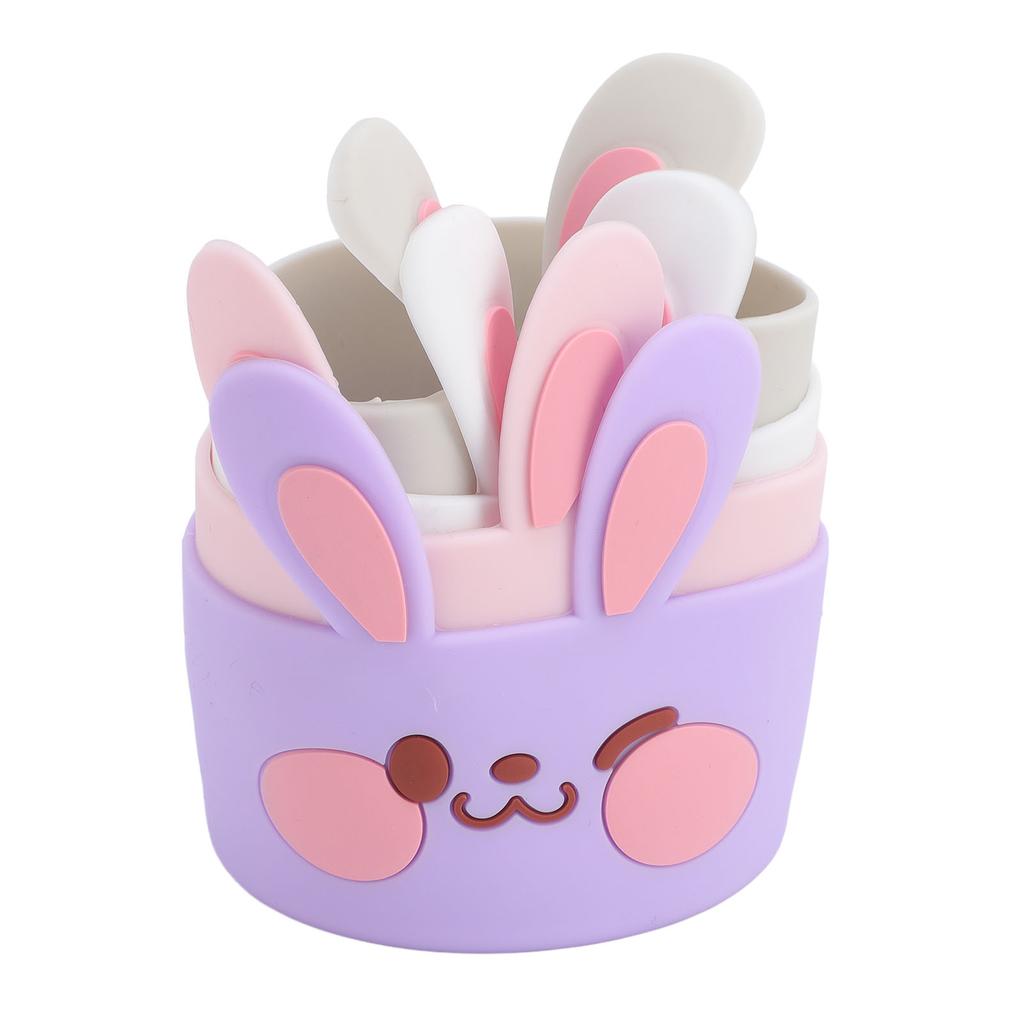 4 szt. Silikonowa osłonka na butelkę Odporna na zarysowania Antypoślizgowa Śliczny króliczek Silikonowa osłonka ochronna Zderzak