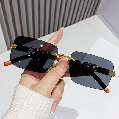 Unisex Rimless Square Sunglasses Women Men Designer Brand Sun Glasses Female Male Colorful Metal Mirror