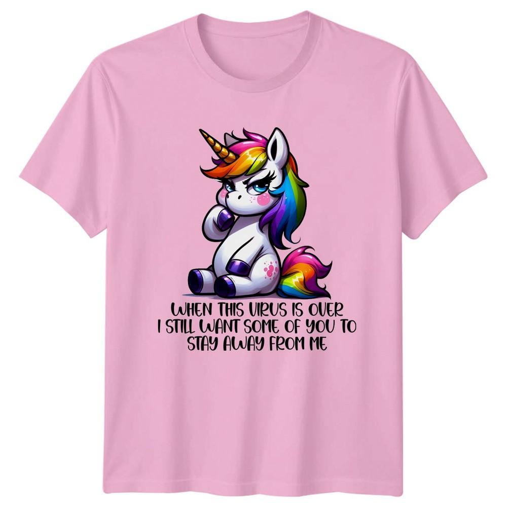 When This Virus Is Over I TShirt Sarcastic Unicorn Humour Birthday Gift