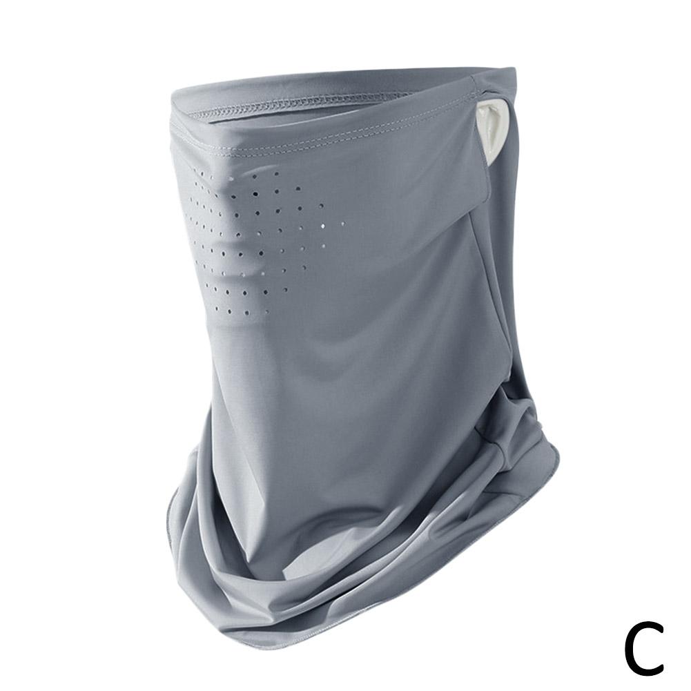 Unisex Summer Ice Silk Sunscreen Mask Outdoor Cycling Face Cover Solid Color Neck Wrap UV Protection Ear Bandana Scarf For Golf