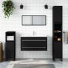 Vidaxl Bathroom Cabinet with Mirror, Black, Wood-Based Material