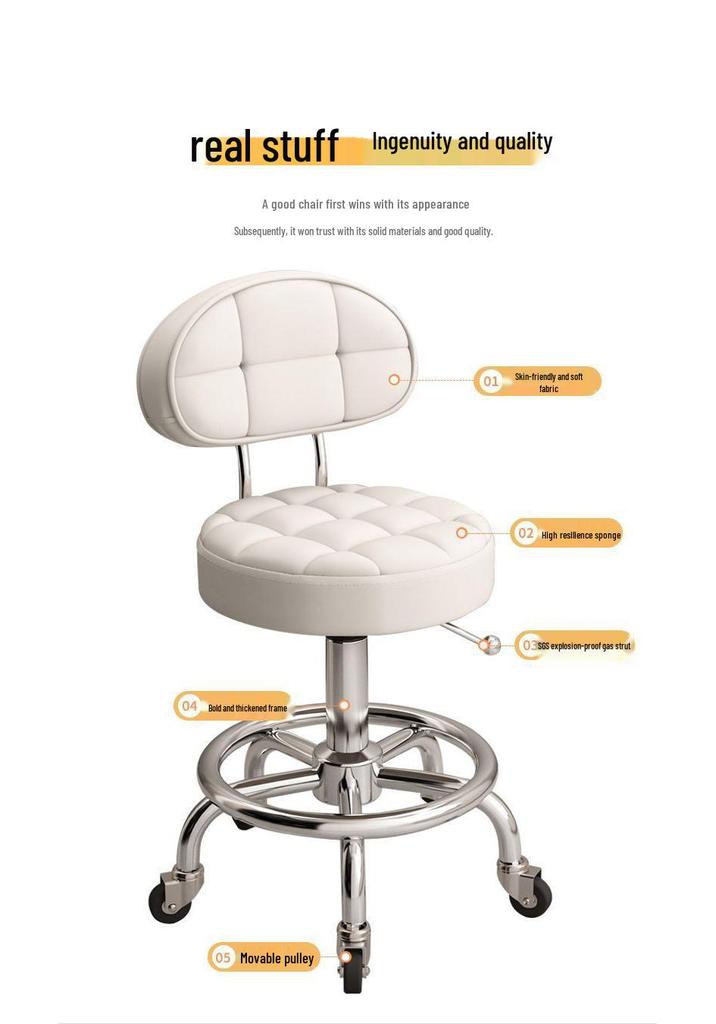 Rotating Hair Salon Barber Chair with Casters