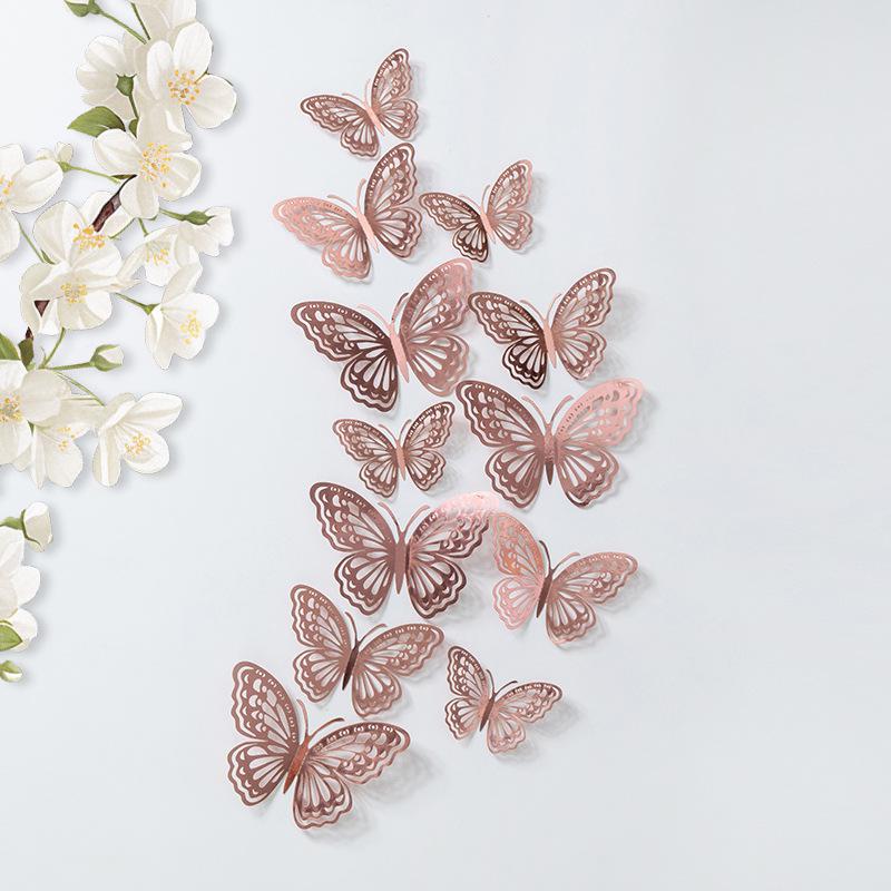 3D Realistic Double-Layer Butterfly Wall Stickers for Home Décor