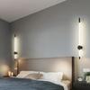 Modern LED Wall Lights Bedroom Longer Tube Lighting Living Room Background Decorate Stairs Lamp Hotel Black Gold Sconce Fixtures