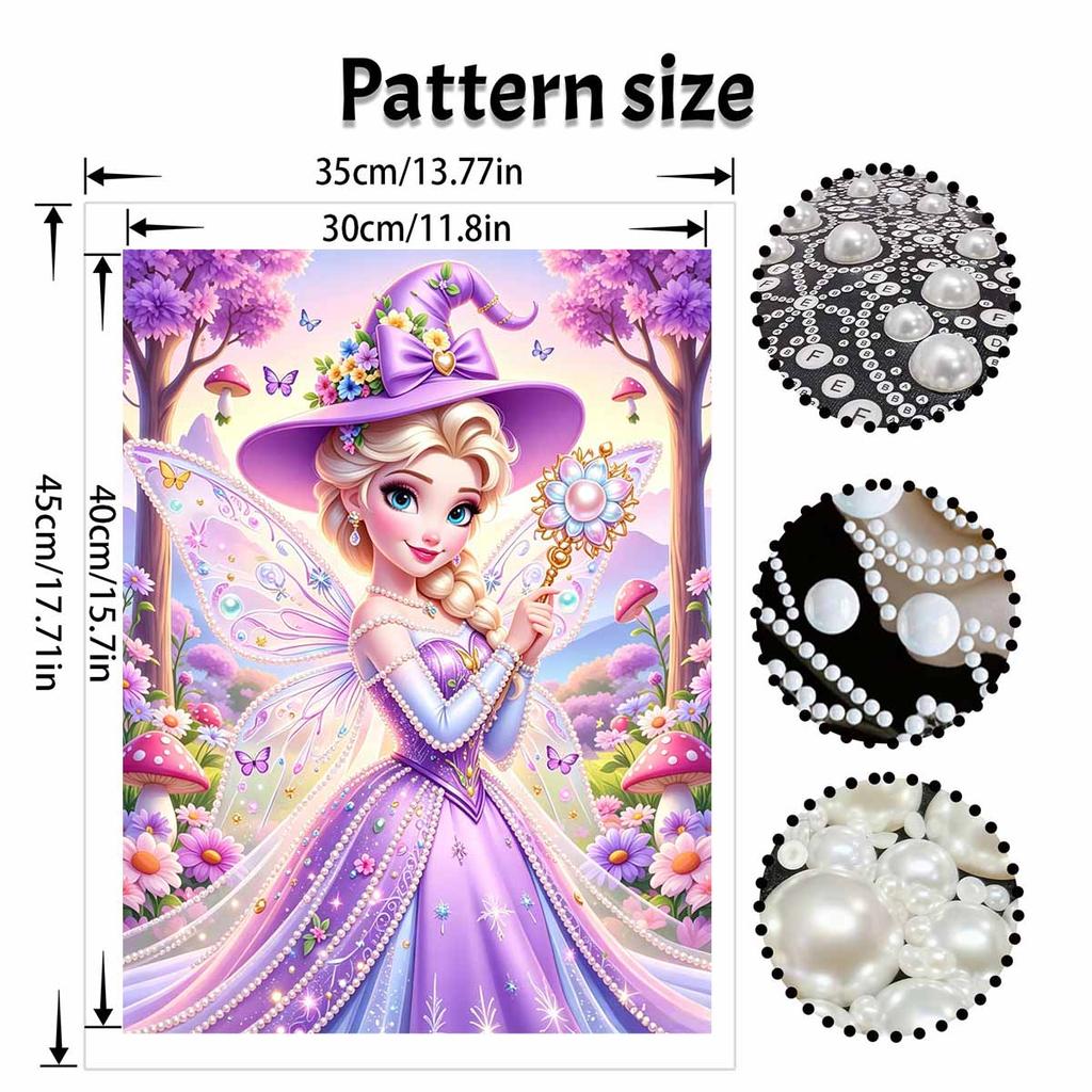 Disney Fairy Princess Pearl Painting Handmade DIY Pearl Art Painting Simple Living Room Hanging Painting Decoration