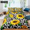 Sunflower Full Size Comforter Sets 3 Piece Black Bedding Comforter Sets Premium Sunflower Decor Bedding Set for Girls and Boys
