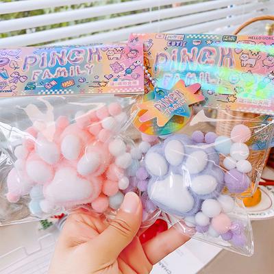 Handgemachte Beflockung Katzenpfote Stress Relief Squishy Spielzeug Mochi langsam Rebound Zappeln Spielzeug Geburtstag Party Geschenk