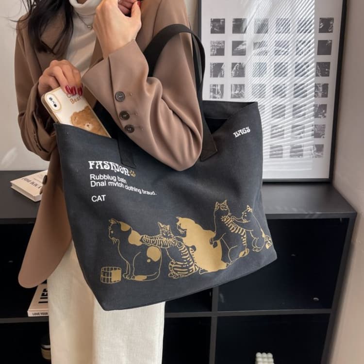 Damen Canvas Handtasche Umhängetasche