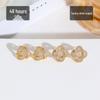 Gold-Plated Diamond Knot Stud Earrings: Elegant Chinese Style Accessories for Women