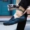Genuine Leather Men Casual Shoes Luxury Brand Designer Men Loafers Moccasins Breathable Slip on Male Boat Shoes Plus Size 37-47