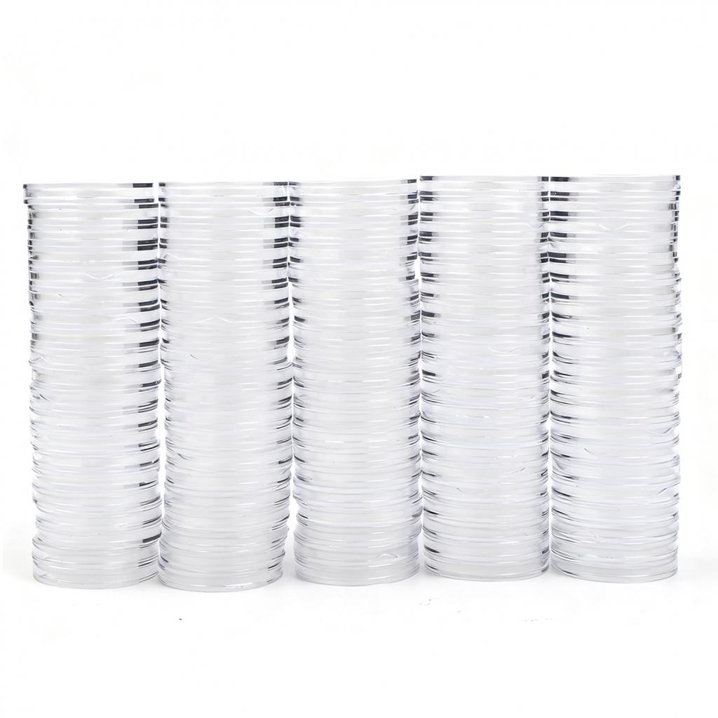 100Pcs Clear Coin Holder Capsules for Safe Keeping and Collection Display