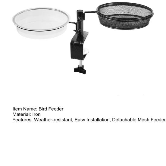 Deck Bird Feeder Tray Detachable Mesh Feeder Tray with Water Bowl Deck