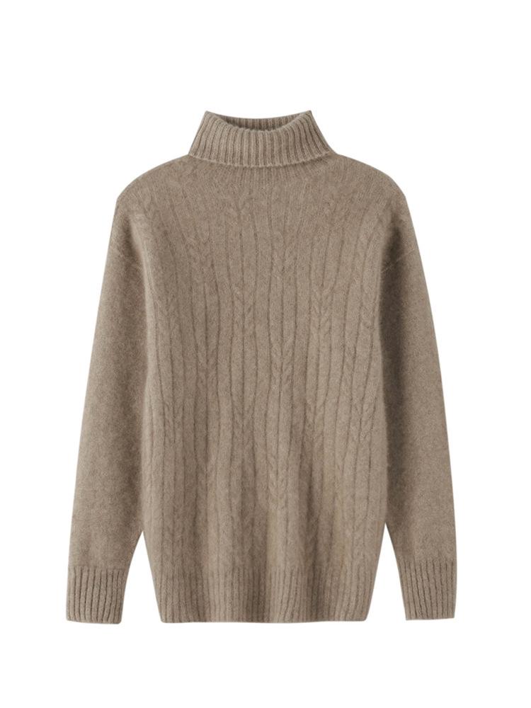 Women's 100% Wool High-Neck Seamless Sweater – Warm, Gentle, Sweet Style Knit Base Layer