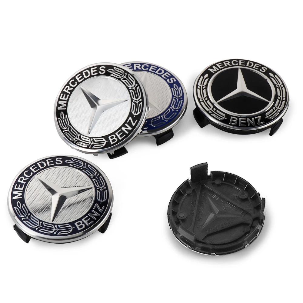 4Pcs 75mm Car Wheel Center Hub Caps Cover Badge Accessories for Mercedes Benz B/C/E/S Class A Class C200L GLC GLK CLA GLA GLE GL CT1