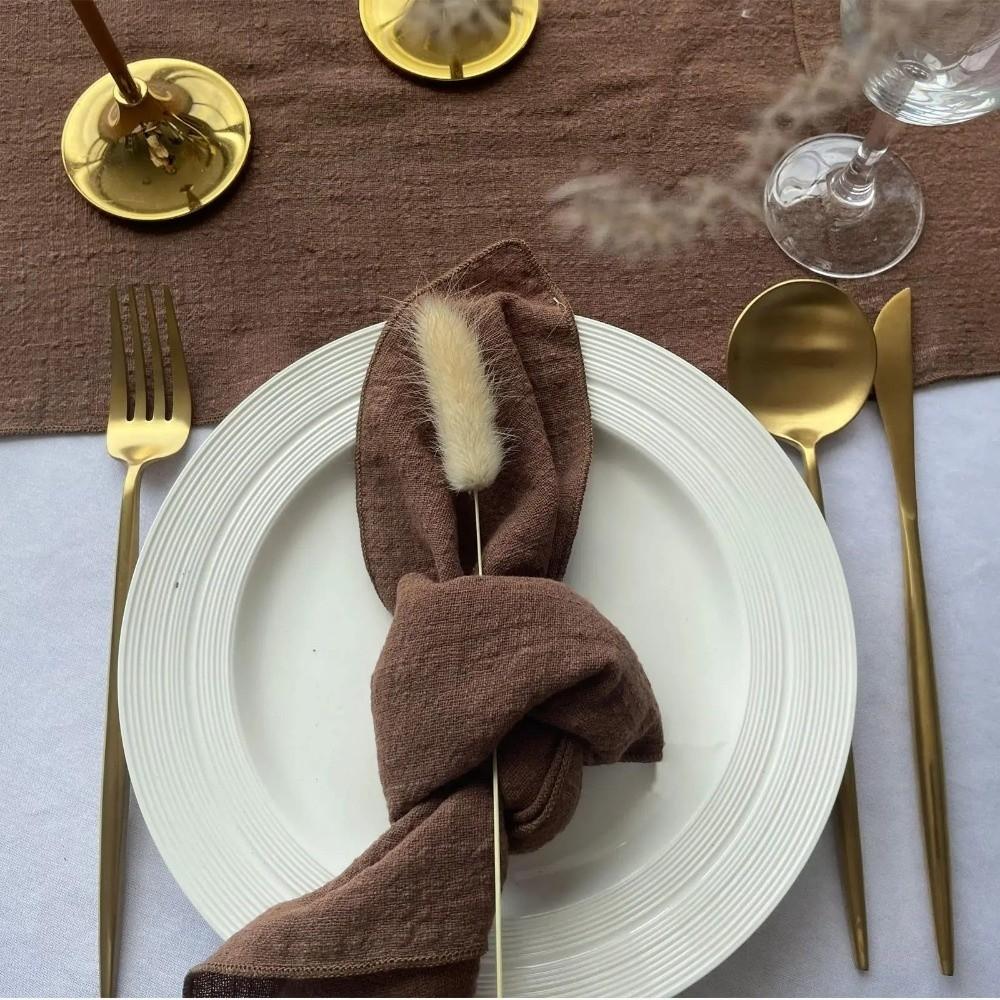 2PCS Soft Cotton Cloth Napkins 42x42cm Gauze Napkins Table Towels Bamboo Knot Napkins Restaurant