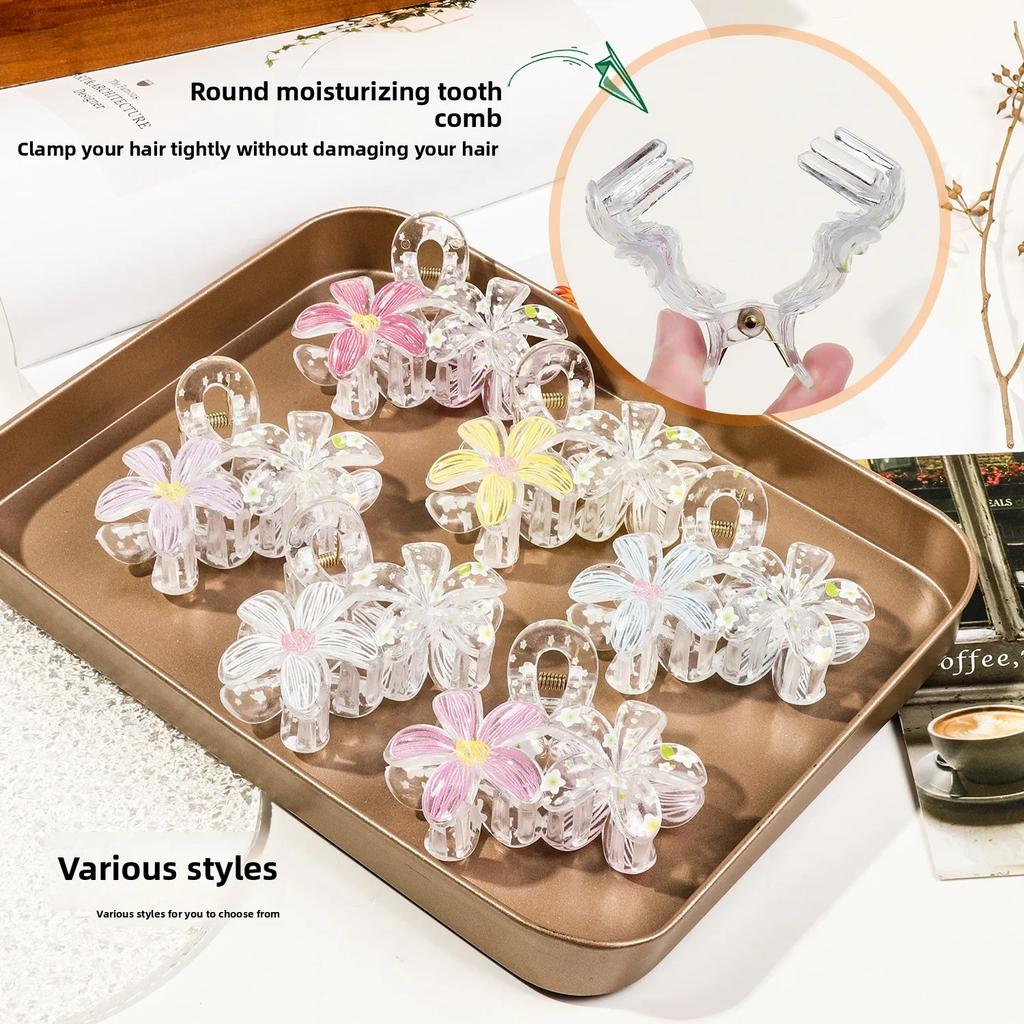 Sweet Doodle Floral Hair Claw Clip - Non-Slip Boho Updo Bun Clip for Women, Cute Spring Hair Accessories