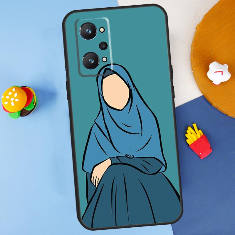 Muslim Islamic Arabic Hijab Gril For Realme C55 C67 C61 C75 C53 C51 C21Y C25S GT 6 6T 5 GT7 Pro 10 11 12 13 14 Pro Plus Case