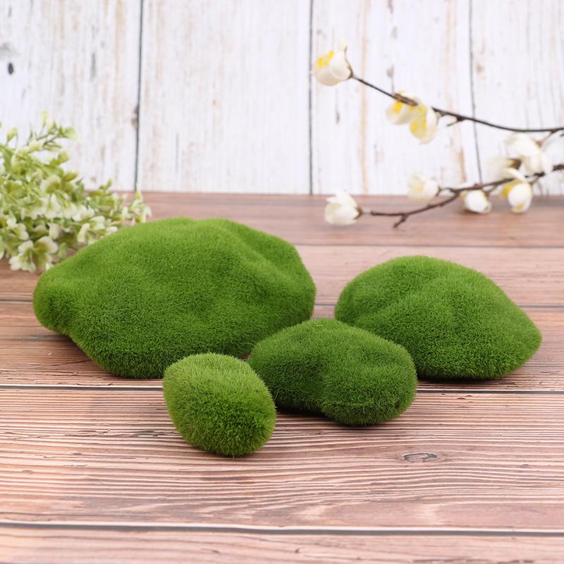 4Pcs Micro Landscape Artificial Moss Stone Fairy Garden Bonsai Fake Moss Decor