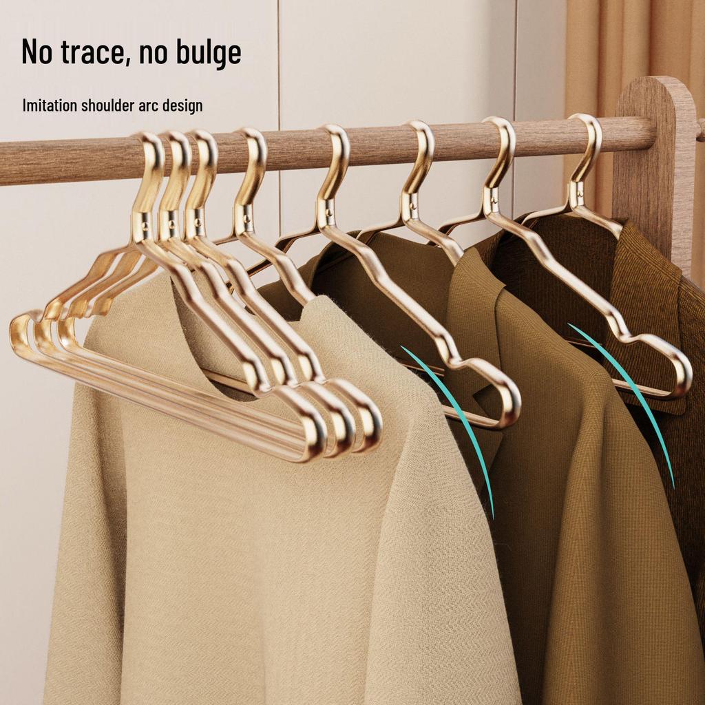 Nine-Piece Seamless Space-Saving Adult Clothes Hanger Set | Wide-Shouldered, Stainless Steel & Aluminum Alloy Hangers for Drying