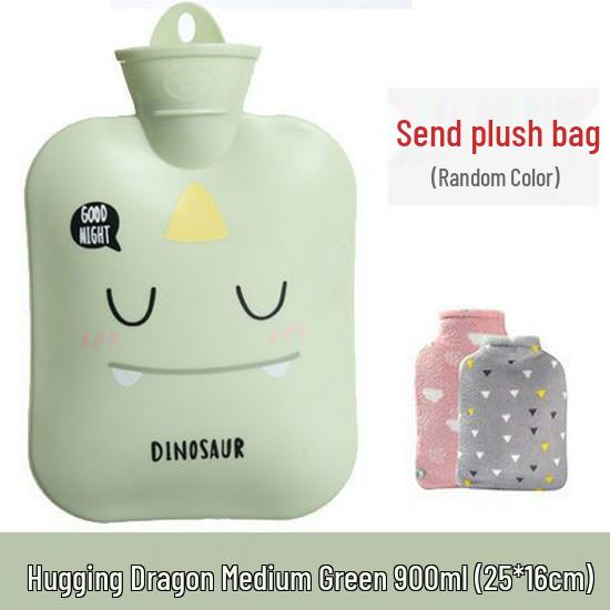 PVC Cartoon Plush Hot Water Bottle - Removable, Washable, Explosion-Proof Hand and Foot Warmer