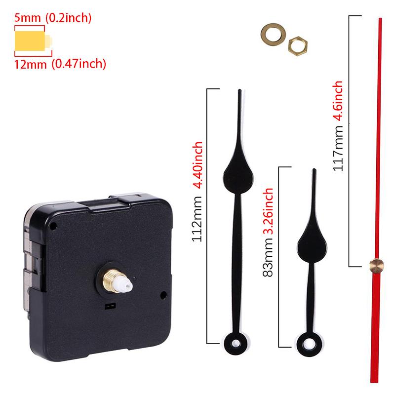 Uhrwerk Leises Quarzwerk Maschine Wandzeiger Set Uhrwerk Tisch Langer Schaft DIY Uhren Reparaturteile