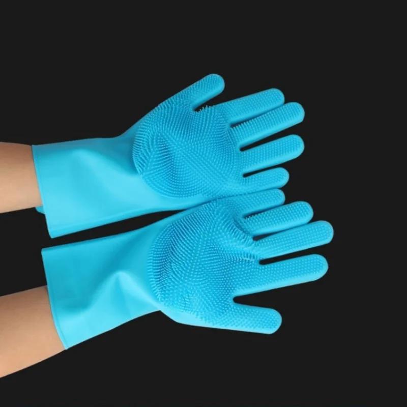Silicone Pet Hair Removal Gloves Massage Beauty Cleaning Shower Gloves Dog&Cat Shower Gloves Scratch Anti-bite Massage Gloves