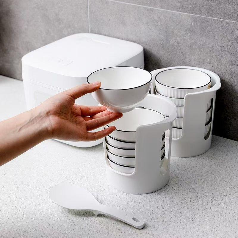 Dish Rack Kitchen Bowl Storage Organizer 2 Tier Tableware Draining Rack Multifunctional Countertop Space Saving for Home