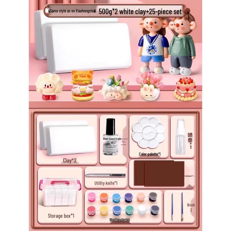 Stone Clay DIY Kit: Lightweight Polymer & Plaster Clay for Handmade Sculptures