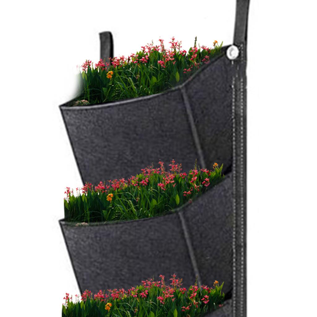 Hanging Planting Bags with 6 Pockets Vertical Gardening Flower Pots Planter Hanging Wall Garden Planting Bags