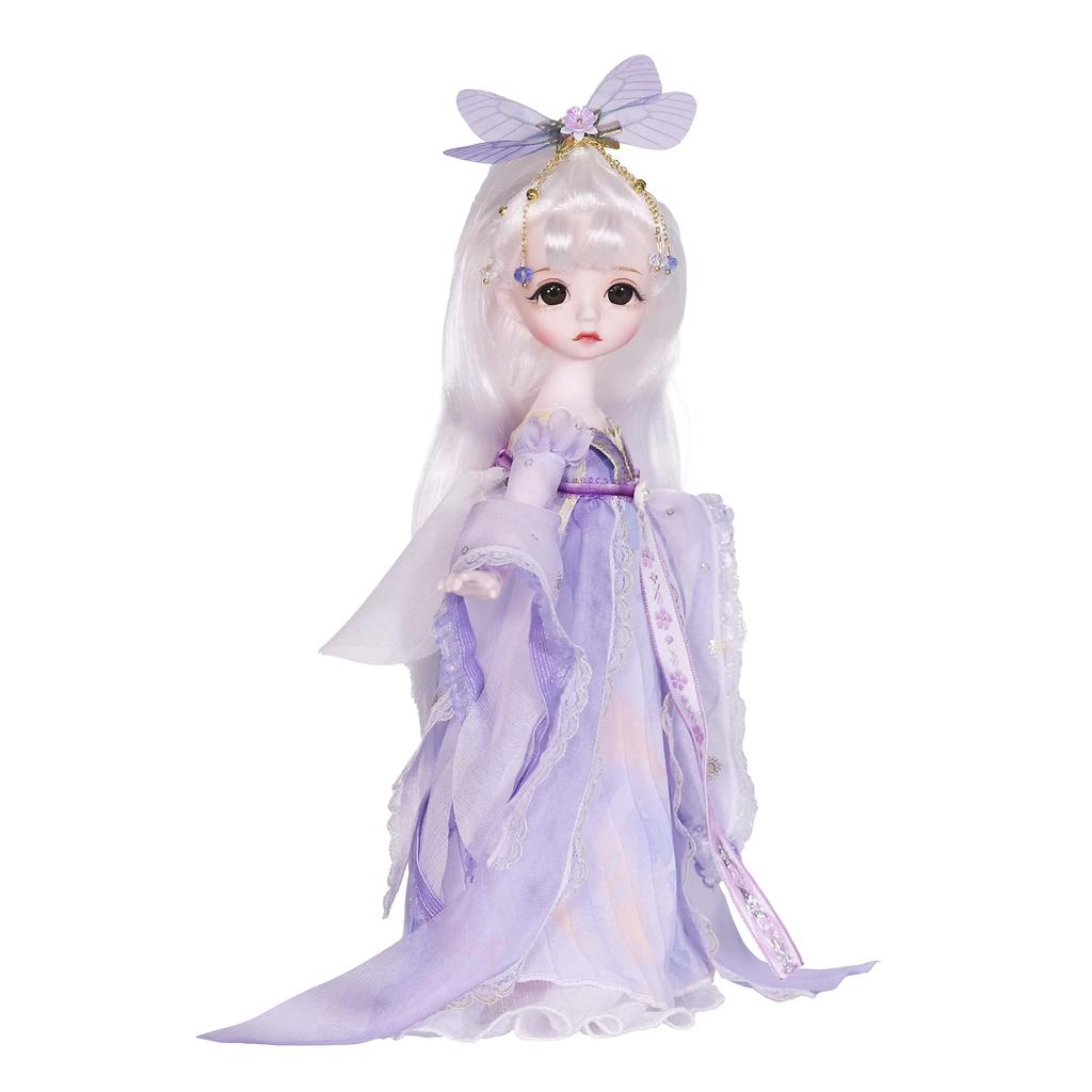 ICY Fortune Days 16 28cm BJD Doll, Angel Series 28 Ball Jointed Doll, Full Set of Clothes and Shoes, Gift for Girls Ages 6+ (Dragonfly)