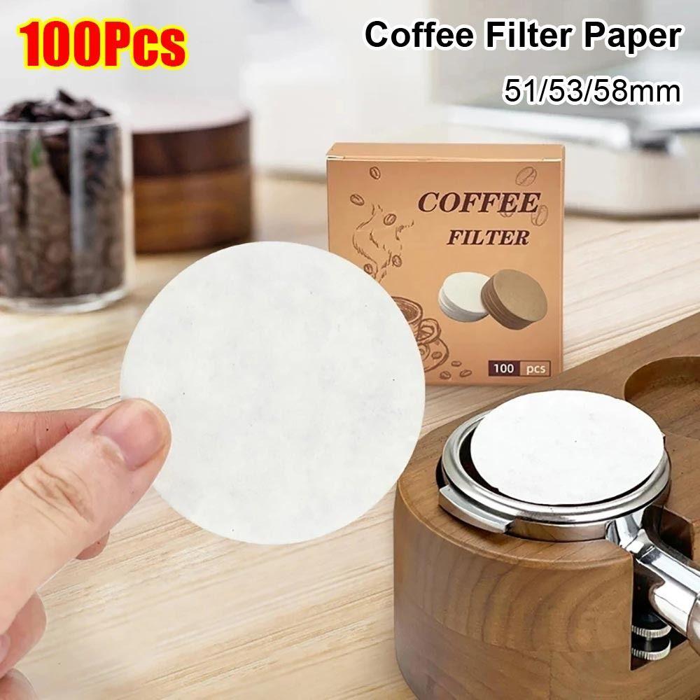100Pcs Round Water Filter Papers 51/53/58mm Espresso Portafilter Accessories  Barista Tools