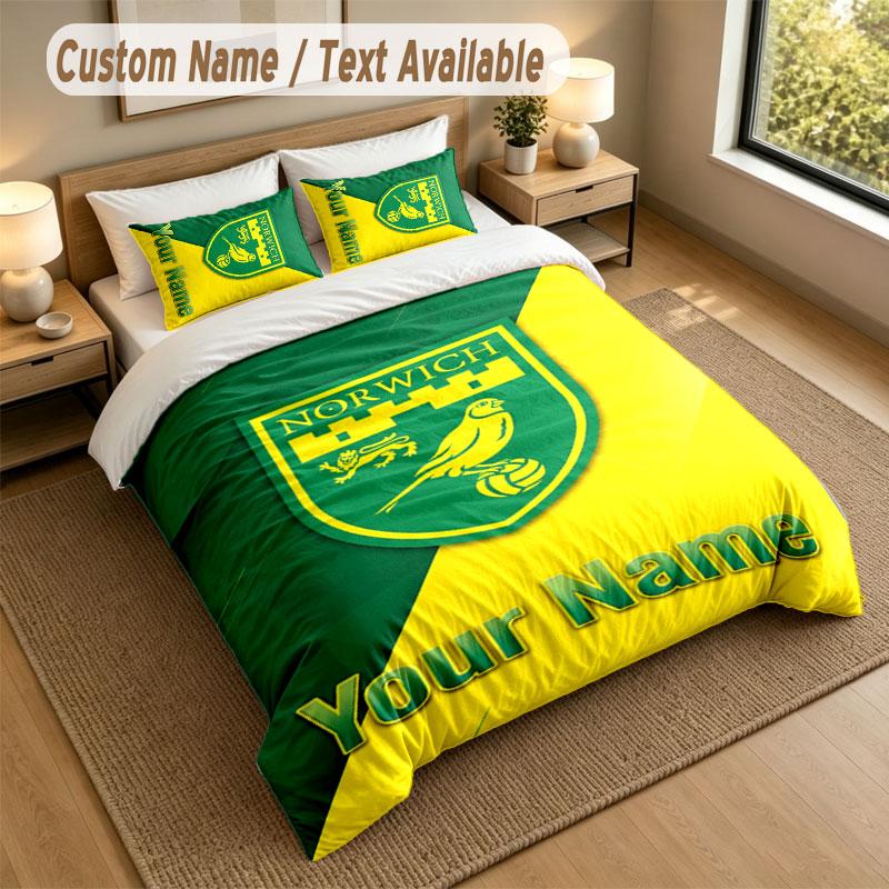 Juego de Ropa de Cama 1 Funda Nórdica 2 Fundas de Almohada Estampado Norwich City Ropa de Cama Suave Decoración de Dormitorio