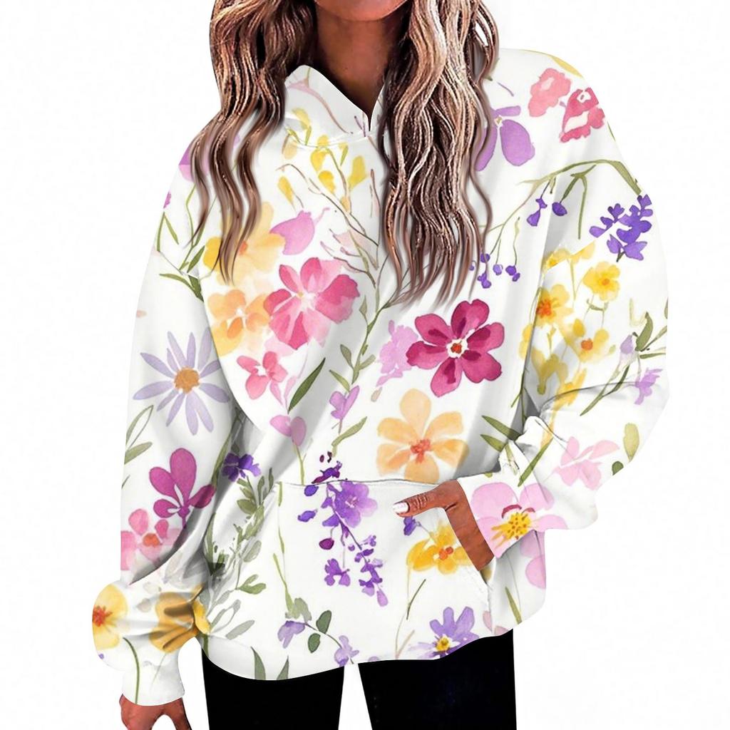 Women's Fashion Daily  Casual V-Neck Long Sleeve Printed Top