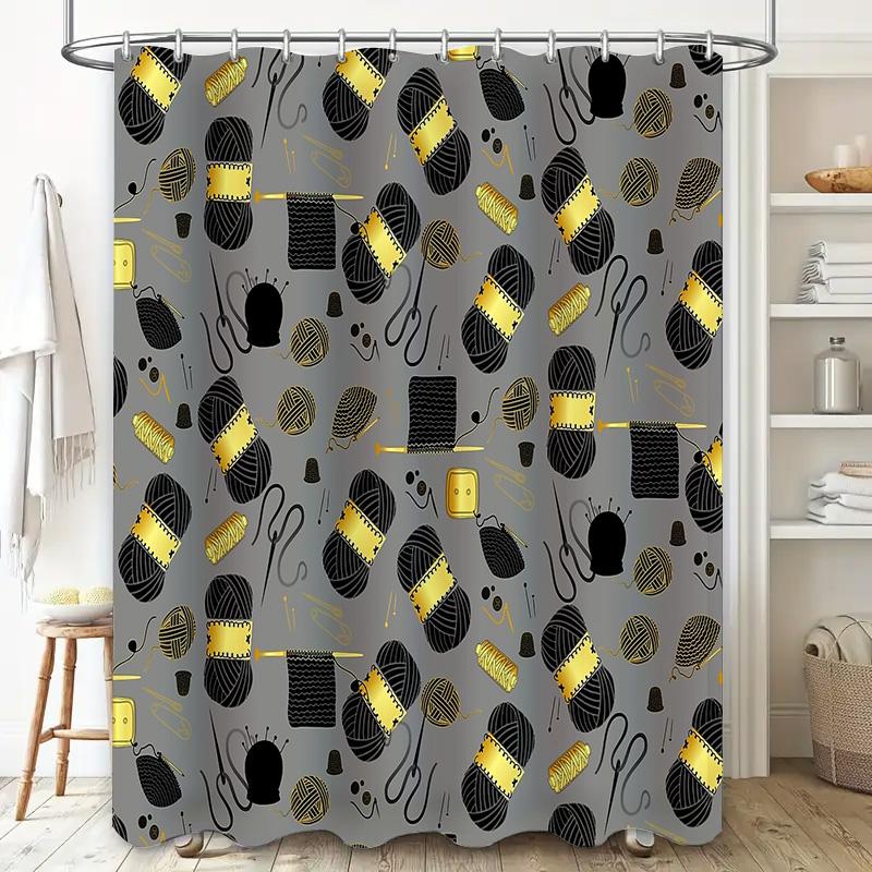 Shower Curtain Vintage Floral Pattern Waterproof Bathroom Decor Farmhouse Rustic Home Textile Washable Fabric