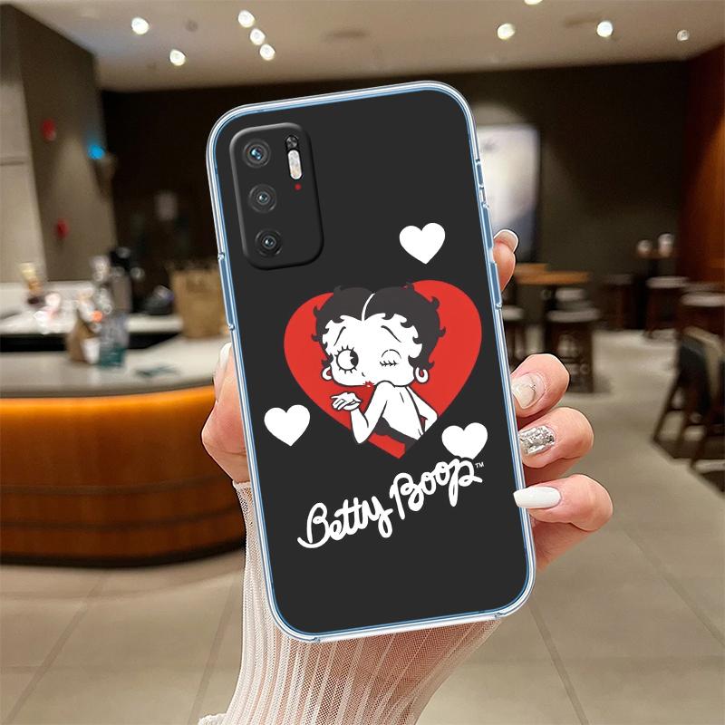 RE11 B-Bettys Pattern B-Boops Transparent Phone Case for Samsung Galaxy A04 A04S A14 A23 A34 A54 M23 M33 M52 M53