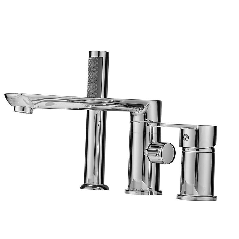 Tuqiu Gold Bathtub Faucet Widespread Gray Bathtub Sink Mixer Tap black Brass Bathroom Bath Shower Faucet with Hand shower Head