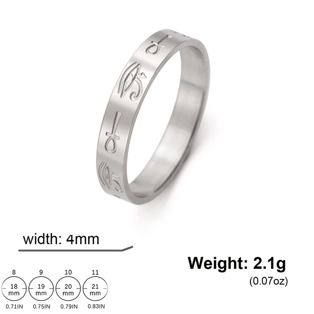 

Ancient Egyptian Eye of Horus Rings Stainless Steel Ankh Cross Finger Rings for Women Men Classic Punk Amulet Jewelry 9