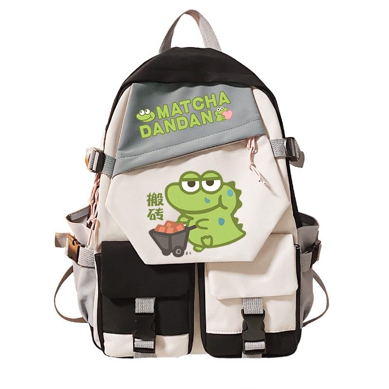 Personalized niche little crocodile expression bag schoolbag 2024 cross-border campus popular student schoolbag casual and simple