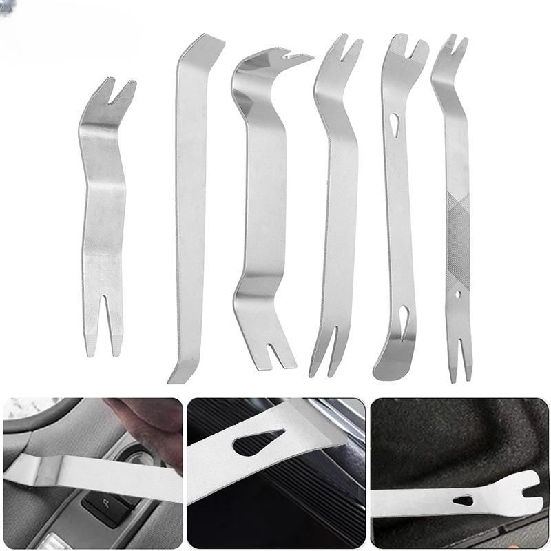 Portable Auto Door Clip Trim Removal Tools Kits Car Dashboard Audio Radio Panel Repair Metal Removal Pry Disassembly Tool