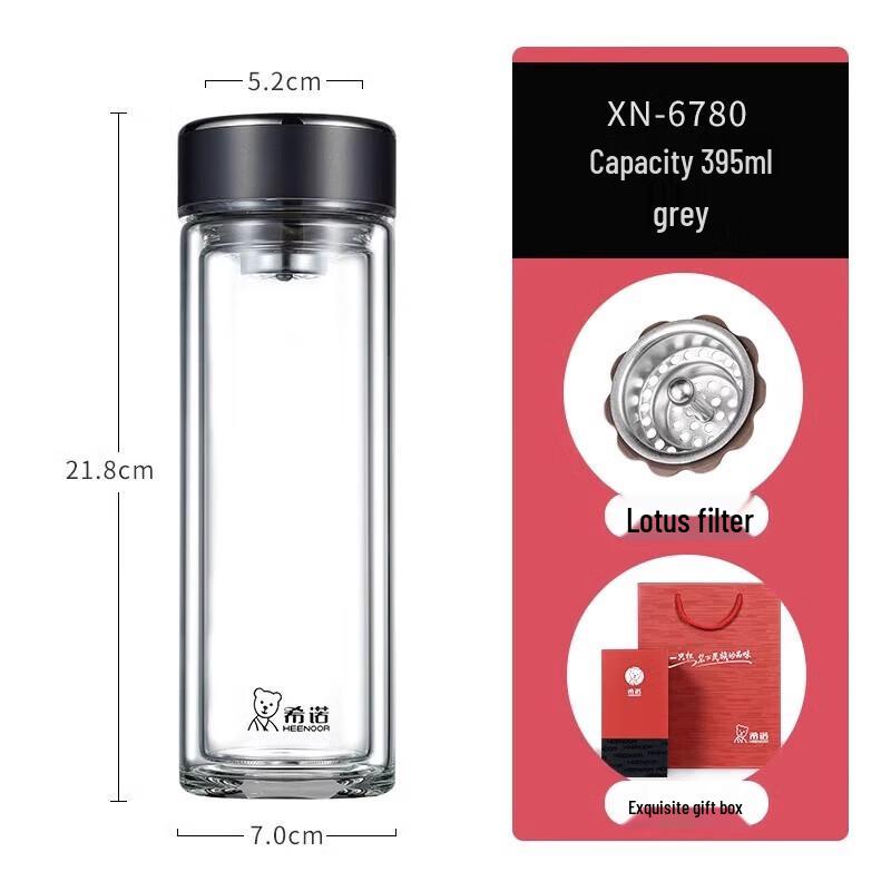 Heenoor Double Wall Glass Mug with Handle