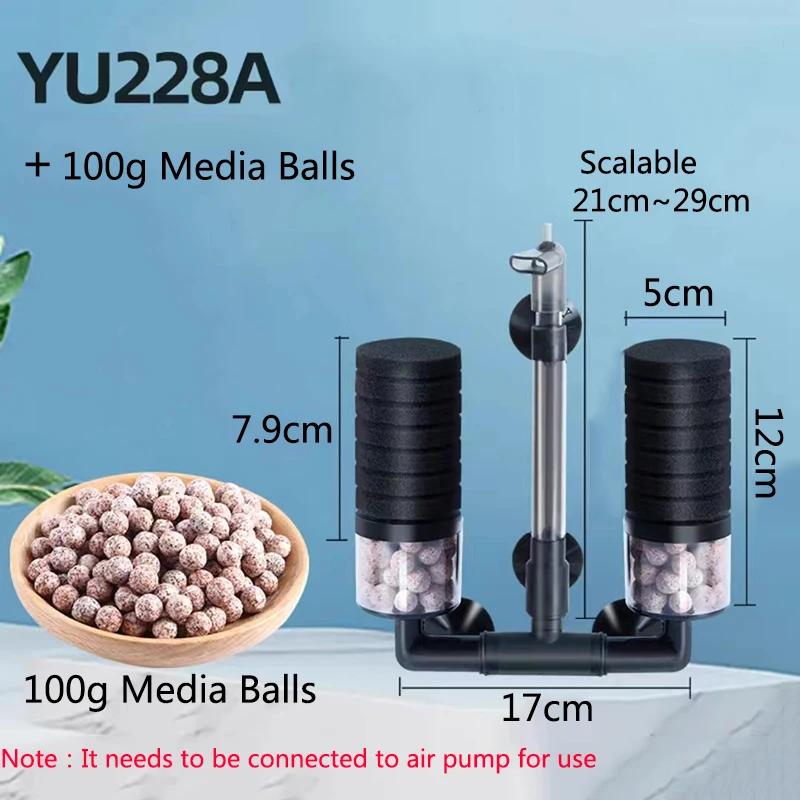 Black Aquarium Filter With Pump For Fish Tank Air Pump Skimmer Biochemical Sponge Filter Aquarium Bio Filters Filtro Aquario