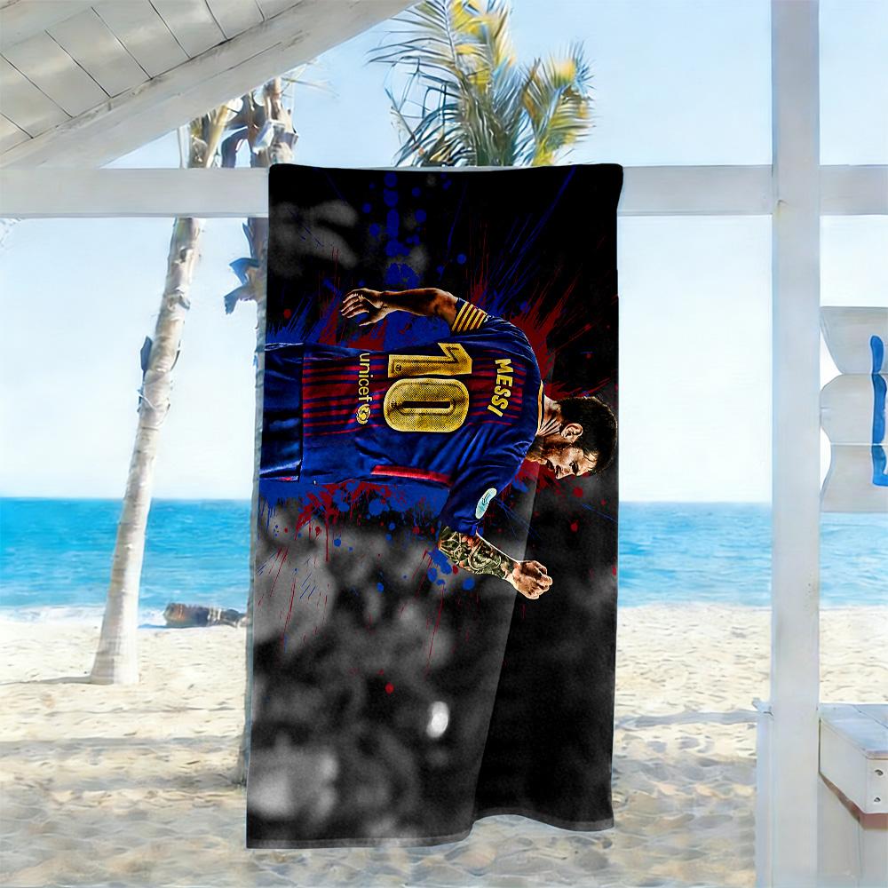 Leo Messi Barcelona Legend Beach Towel High Absorbency & Quick-Dry Comfortable Lightweight Perfect for Traveling Yoga Camping and Swimming