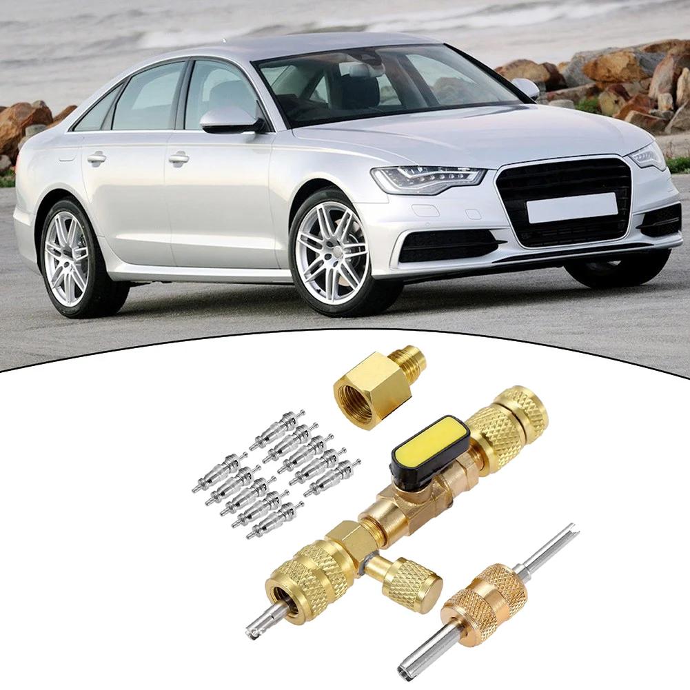 Valve Core Tool Compatible Non Slip Grip Refrigerant Extraction Replacement Kit for AC Cooling Systems Professional Grade I5I2