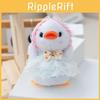 Cute Lace Duck Plush Toy With Long Fur Pp Cotton Filling For Bag Accessories