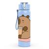 1PC Capybara Animal Relax Flower Print 750ml Color Plastic Sports Water Bottle Leakproof Flip Straw Lid Suitable for Sports Office Home Use