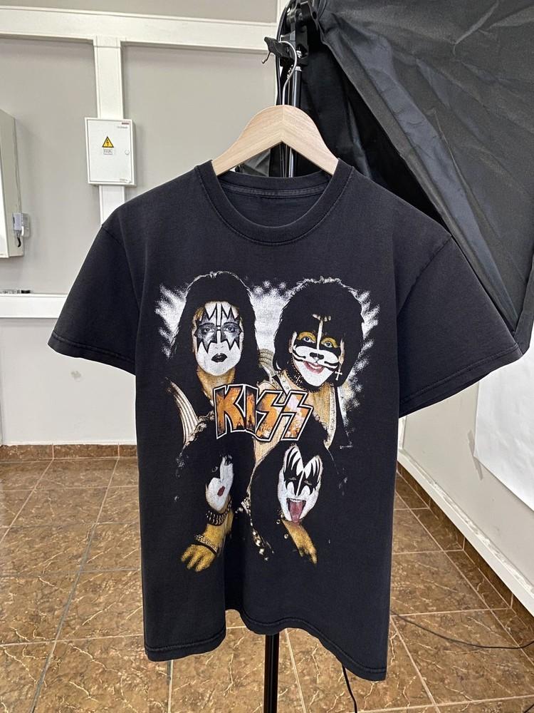 

Винтаж 90-х Рок-группа Kiss Ретро Классический Стиль Черная Унисекс Футболка Репринт KH7956 Унисекс Футболка S